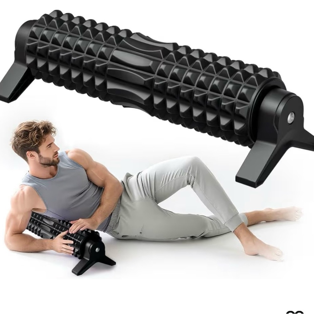 NWB Black Textured Anchored Foam Roller